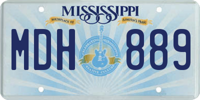 MS license plate MDH889
