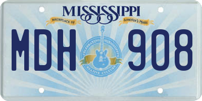 MS license plate MDH908