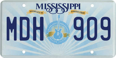 MS license plate MDH909