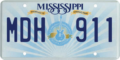 MS license plate MDH911