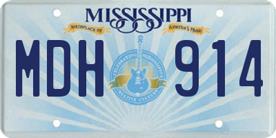 MS license plate MDH914