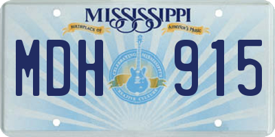 MS license plate MDH915