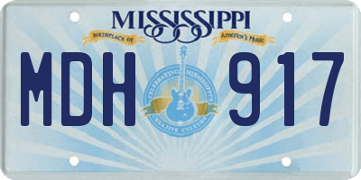 MS license plate MDH917