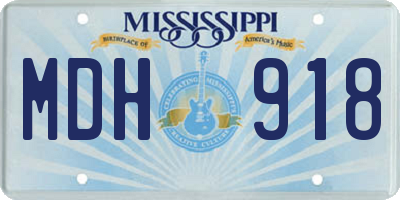 MS license plate MDH918