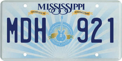 MS license plate MDH921