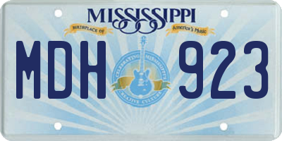 MS license plate MDH923
