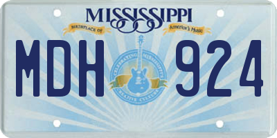 MS license plate MDH924