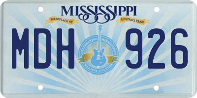 MS license plate MDH926