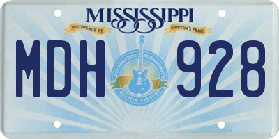 MS license plate MDH928