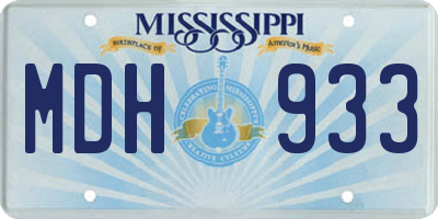 MS license plate MDH933