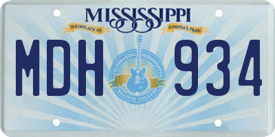 MS license plate MDH934
