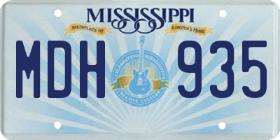 MS license plate MDH935
