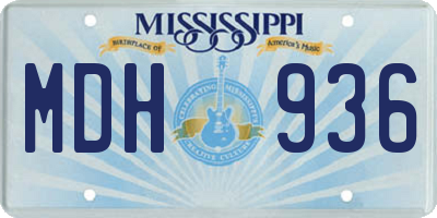 MS license plate MDH936