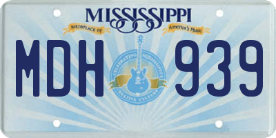 MS license plate MDH939