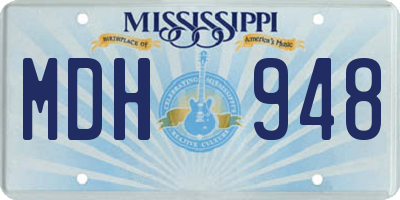 MS license plate MDH948