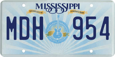 MS license plate MDH954