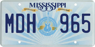 MS license plate MDH965