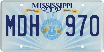 MS license plate MDH970