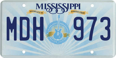 MS license plate MDH973