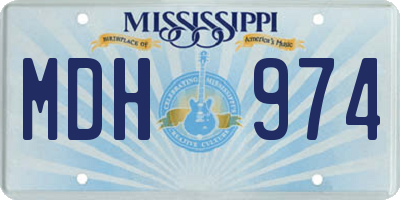MS license plate MDH974