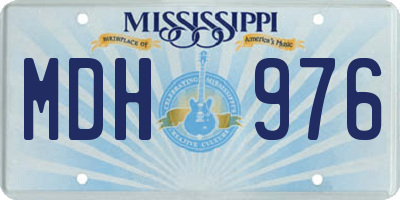 MS license plate MDH976