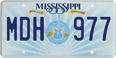 MS license plate MDH977