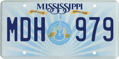 MS license plate MDH979