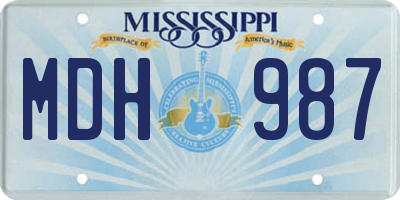 MS license plate MDH987