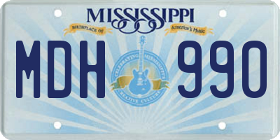 MS license plate MDH990