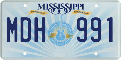 MS license plate MDH991