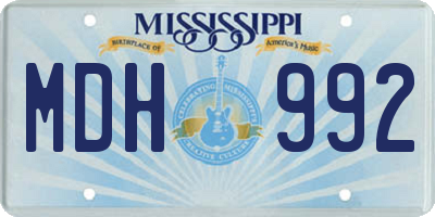 MS license plate MDH992