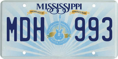 MS license plate MDH993
