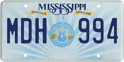 MS license plate MDH994