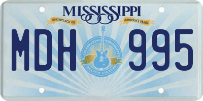 MS license plate MDH995