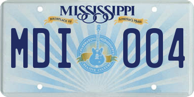 MS license plate MDI004