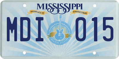 MS license plate MDI015