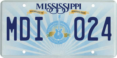 MS license plate MDI024