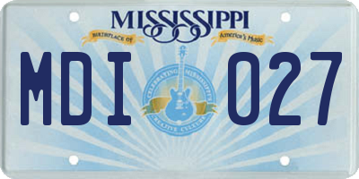 MS license plate MDI027