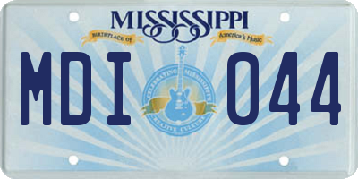 MS license plate MDI044