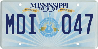 MS license plate MDI047