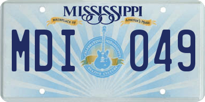 MS license plate MDI049