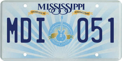 MS license plate MDI051