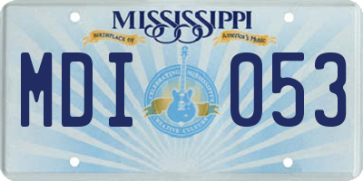 MS license plate MDI053