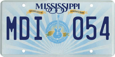 MS license plate MDI054