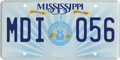 MS license plate MDI056
