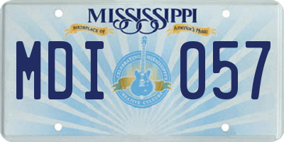 MS license plate MDI057