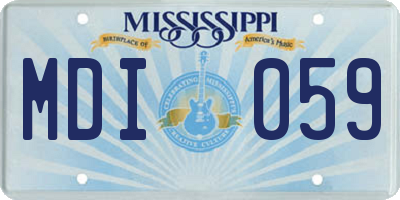 MS license plate MDI059
