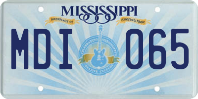 MS license plate MDI065