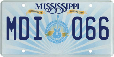 MS license plate MDI066