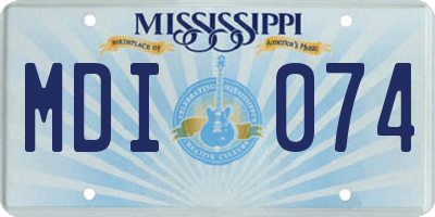 MS license plate MDI074